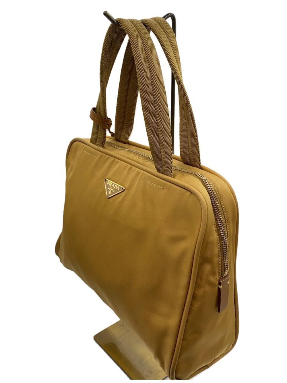 Prada Handbag Camel Brown Tan Brown